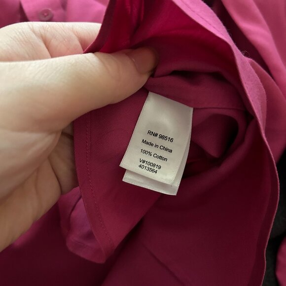 Coldwater Creek Magenta Button-Up Shirt XL Princess Seam - Picture 11 of 12